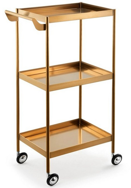 접이식 트롤리 선반 트레이 폴딩 공간연출 진열대, 공식 표준 구성, 853x30x40cm, 골드 스테인리스 3단