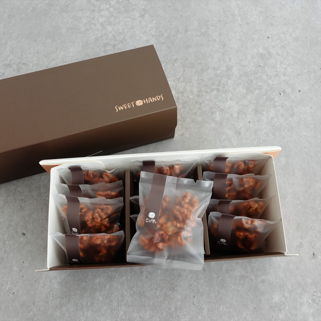 [스윗핸즈] 꿀 호두정과 호두강정 결혼 생일 답례품 추석 명절 견과 선물세트, 280g, 12개