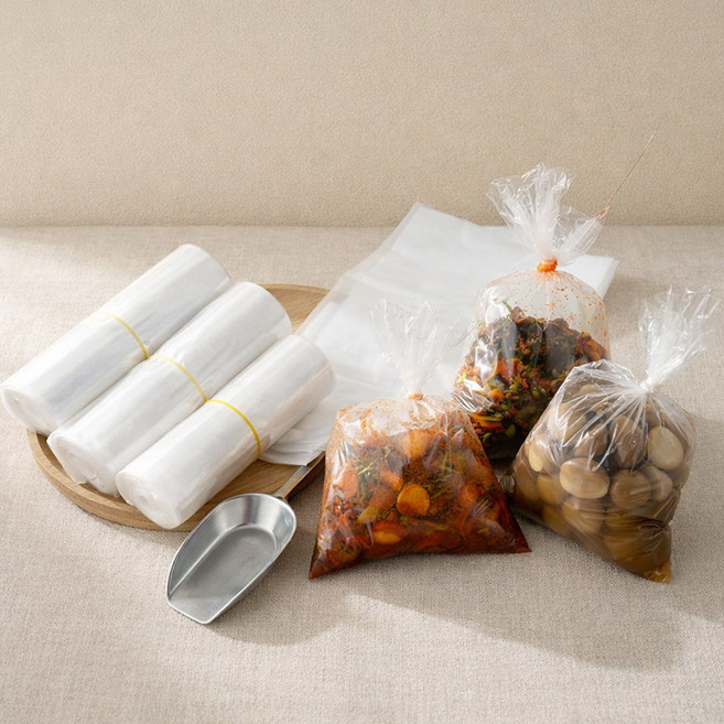 수이슬 PE봉투 무독성 반찬 투명 비닐 봉투, 400개, 4L