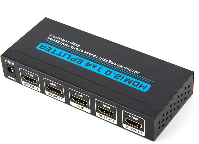 셀인스텍 1X4 HDMI 2.0 분배기 SE-T304 UHD 4K 60Hz 4포트, 혼합색상, 1개