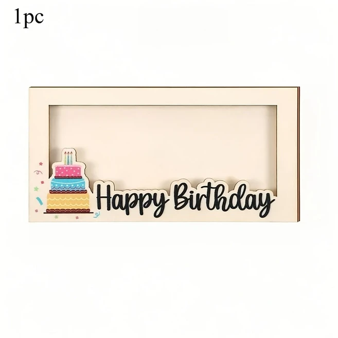 1pc 나무 현금 선물 지갑 생일 파티 장식 DIY 현금 봉투 생일 수제 지갑 선물 상자에 대한 인사말 카드, 01 18x8.5, 01 1pc