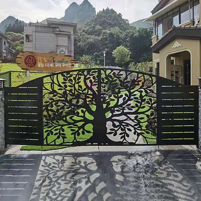 단독주택대문 설치 주물 대문 나무 철제 전원주택 현관문 시골집 알루미늄 주문 제작, 1개, 대문 디자인 18