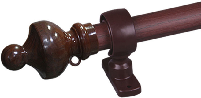 한국레일갤럭시 25mm 크라운 커튼봉 커텐봉, 월넛