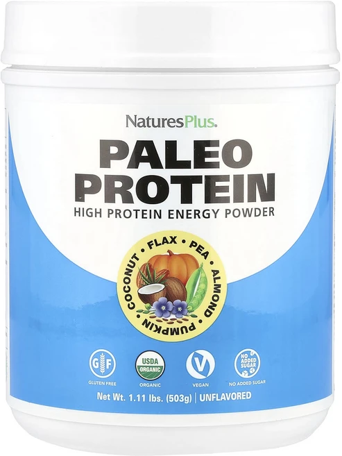 NaturesPlus 팔레오 단백질 파우더 무맛 & 무가당 503g(1.11lbs), NaturesPlus팔레오단백질파우더무맛무가당503g1, 503g, 1개 - 쿠팡