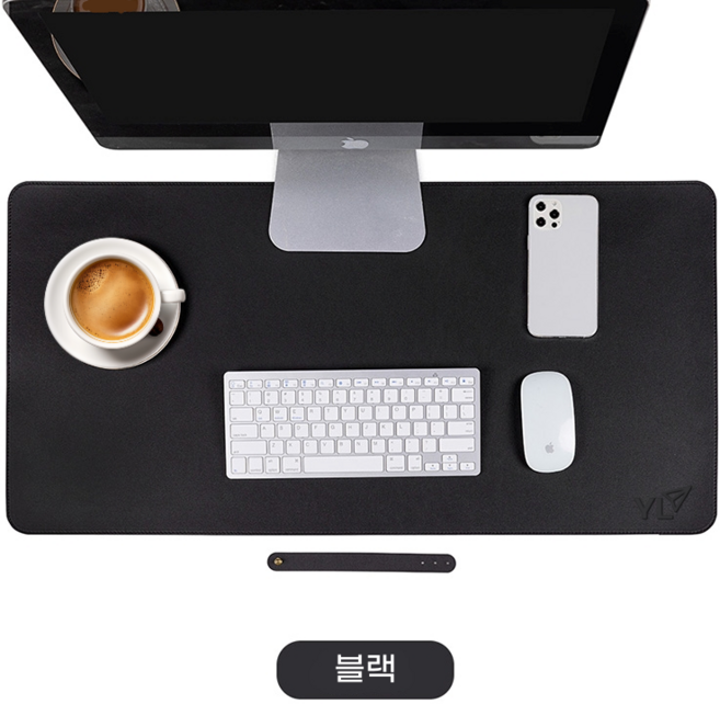 락톡 가죽 대형 책상패드 컴퓨터 데스크깔개 커버 80 100 120cm, 블랙