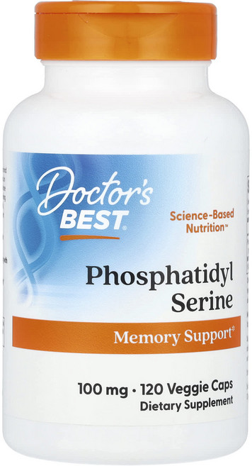닥터스베스트 포스파티딜세린 PS SerinAid®에서 추출 100mg 식물성 캡슐 120정 / 해외직구 미국정품, 120회분, 1개