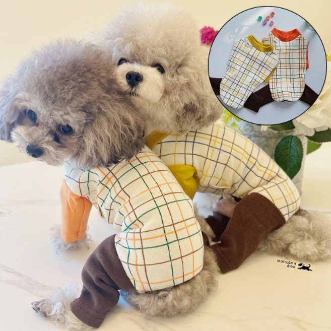 자이포라 몬드리안올인원S~2XL 강아지올인원옷 강아지외출복 따뜻한강아지옷 강아지데일리룩