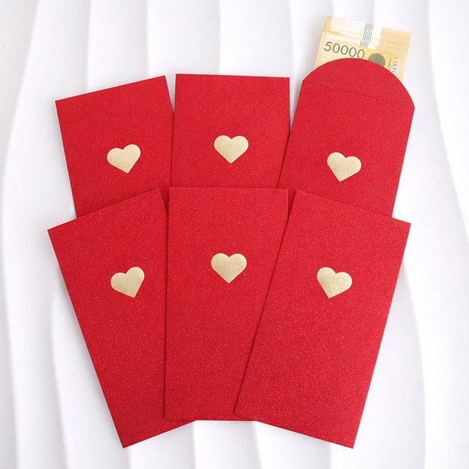 에버리즈 고급 감사 현금 봉투 부모님 용돈봉투, 24개, 로열레드