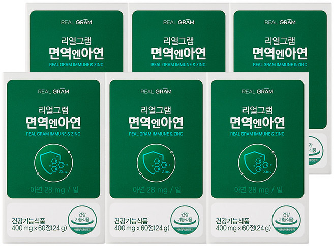 리얼그램 면역엔아연, 60정, 6개