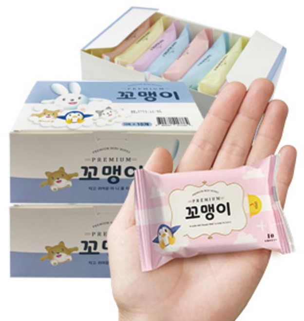 휴대용 미니 꼬맹이 물티슈(10p) x 30팩/60팩, 45g, 10개입, 6박스