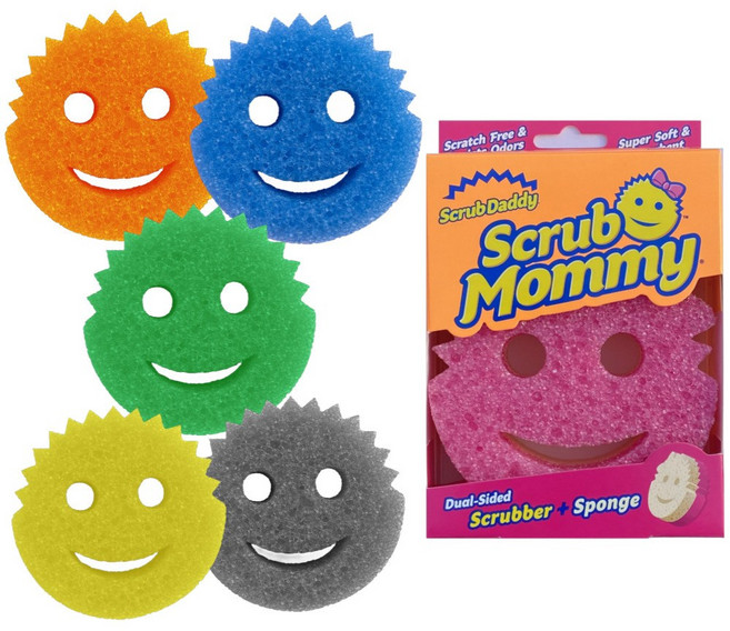 스크럽대디 스크럽마미 스마일 수세미 오리지널, 블랙, 1개