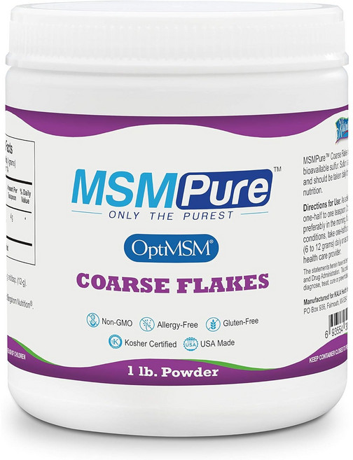 Kala Health MSMPure Coarse Flakes 킬라 헬스 식이유황 퓨어 코어스 플레이크 453g, 1개