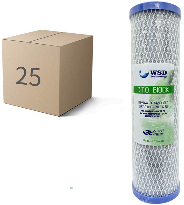 WSD Technology CTO椰殼壓縮活性碳濾心, 25個, 一箱