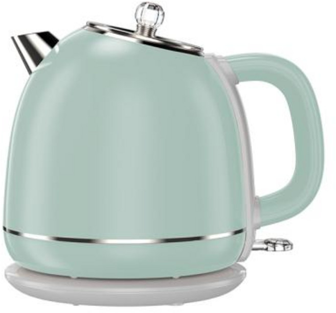 유다 전기 주전자 크로스보더 유럽 규격 주전자 304 스테인리스 스틸 이중 레이어 복고풍 주전자 가정용 도매 OEM, 연한 녹색(3C 인증), 1831-1.8L(220V 국내 사용 가능)