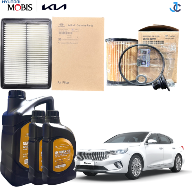 기아 K7 프리미어 순정 엔진오일세트, 1세트, 2.5 가솔린 6L 0W20