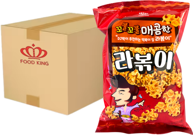 푸드킹 꼬불꼬불 매콤한 라볶이 80g x 20개 신당동떡볶이 라면땅 에낙