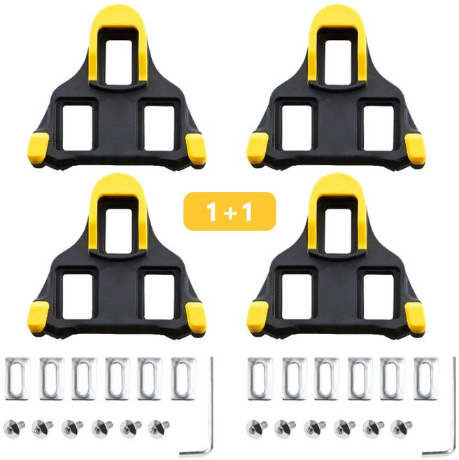 LINJIN 2홀 자전거 클릿 로드 MTB 페달 호환 신발 쇼즈 | 고급 정밀 호환, 2개, 옐로우