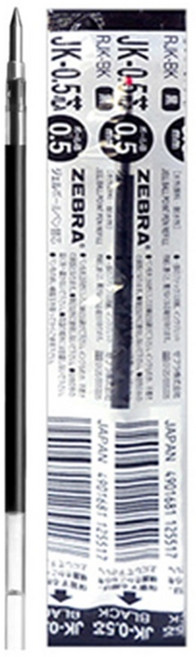 제브라 사라사 3색 중성펜 0.5mm J3J2, 0.5 리필 블랙, 3개