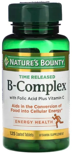 네이쳐스바운티 B 콤플렉스 엽산 비타민 C 125정 복합 비타민B, 1개 - 쿠팡