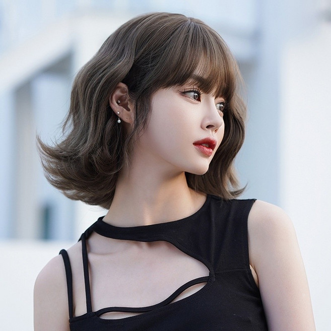 女生短髮捲髮假髮, 1個, 加購護理五件組