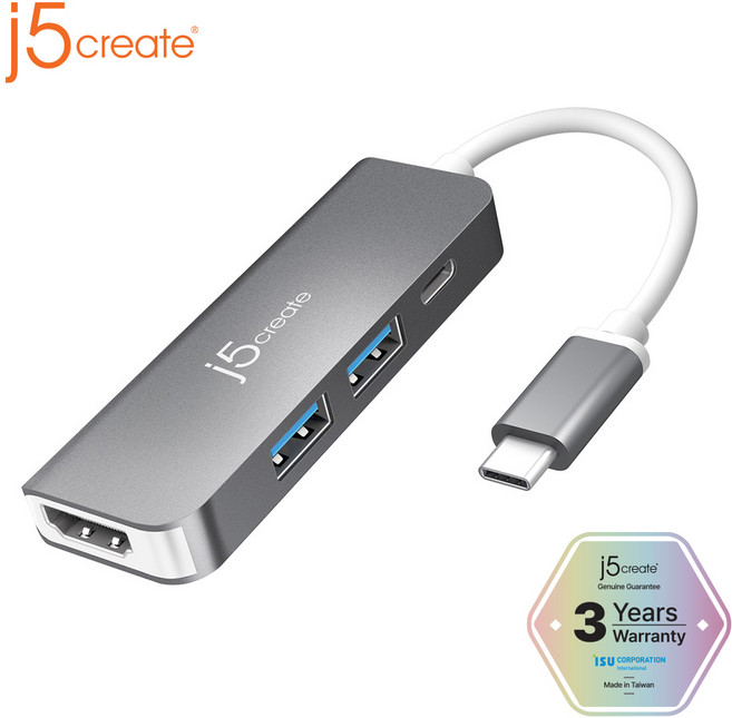 [j5create] JCD371 USB-C to HDMI & USB 3.1 멀티허브 5in1, 단품
