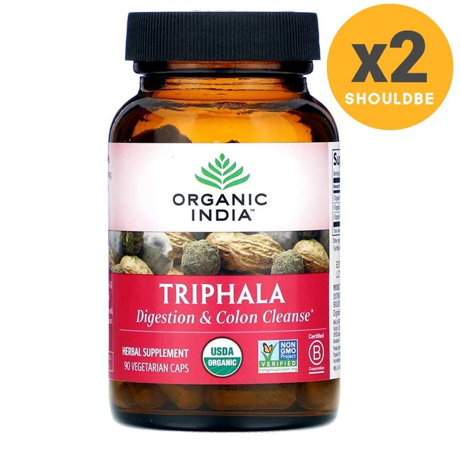 Organic India Triphala 트리팔라 90캡슐, 2개, 90정 - 쿠팡
