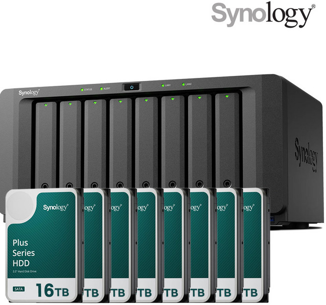 [ 시놀로지 공식총판 ] 시놀로지 나스 DS1825+8베이 [128TB] 16TBx8 HAT3310 NAS HDD 합본