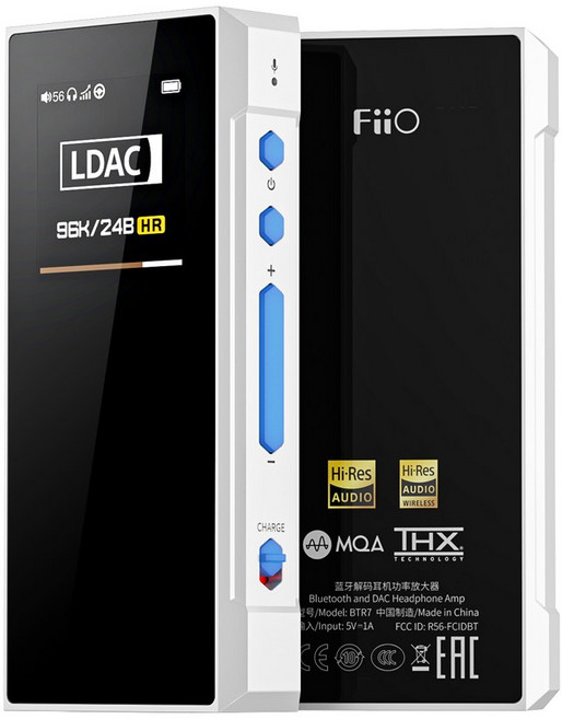 헤드폰앰프 FiiO BTR7 MQA USB DAC DSD256 QCC5124 헤드폰 블루투스 5 1 앰프 더블 THX AAA 28 3 5mm 4 4mm 출력, Standard White