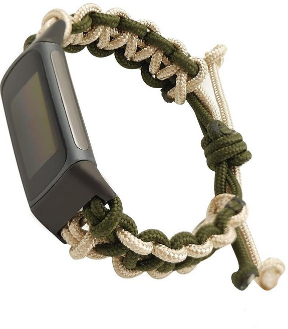 FAVZCBVIN Fitbit Charge 5 밴드Fitbit 6 밴드 호환 교체 여성용 남성용 손 땋은 로프 팔찌 통기성 나일론 루프 손목 그린, FAVZCBVIN Fitbit Charge 5 밴드Fi