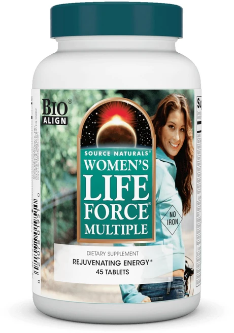 Source Naturals 여성 라이프 포스 멀티플 철분 Source Naturals Women's Life Force Multiple Iron Free - Daily Comp, 1개, 45정 - 쿠팡