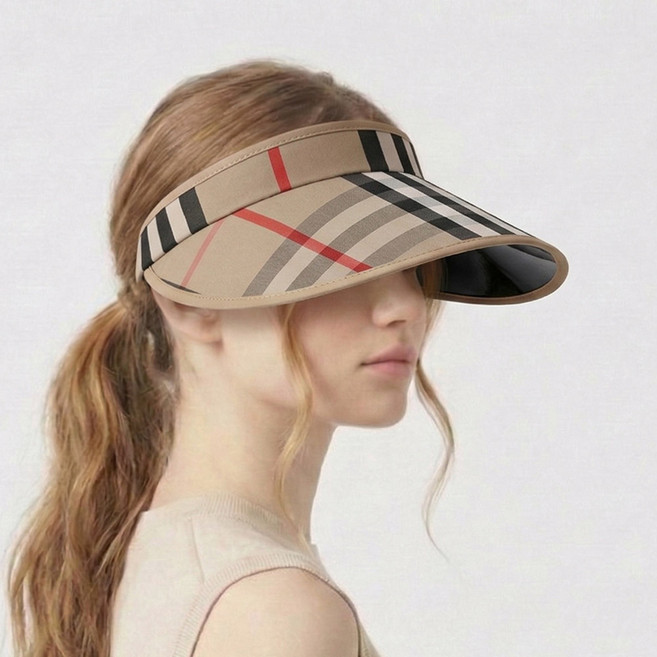 미니체크 여성 여름 썬캡 모자 자외선차단 햇빛가리개