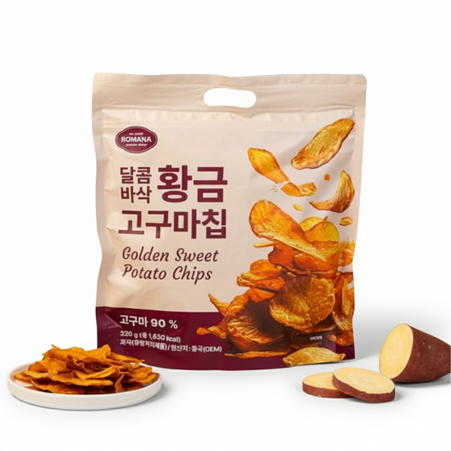 로마나 달콤바삭 황금 고구마칩, 320g, 1개