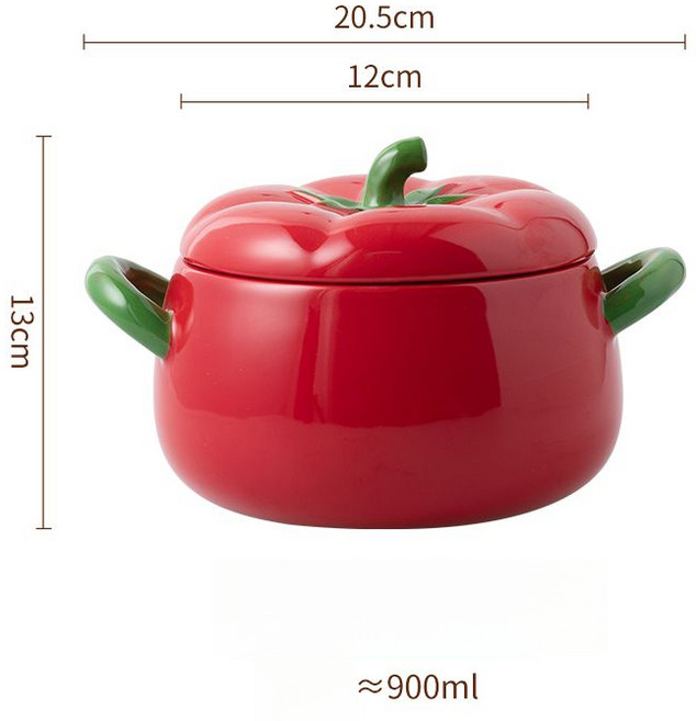 해피유통 도자기 호박 양귀 국그릇 냄비 뚜껑 있는 가정용 대형 국그릇 jhwj, 그릇2-1L, 전자레인지오븐 가능(화기불가)