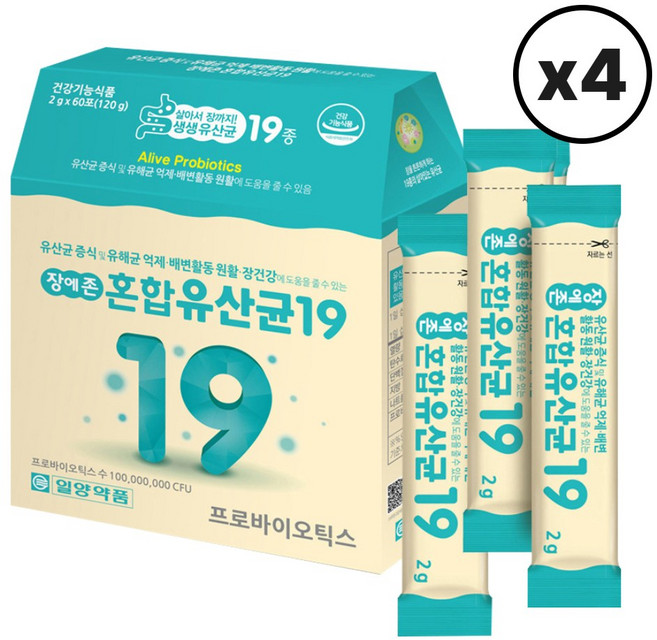 일양약품 장에존 혼합유산균, 120g, 4개