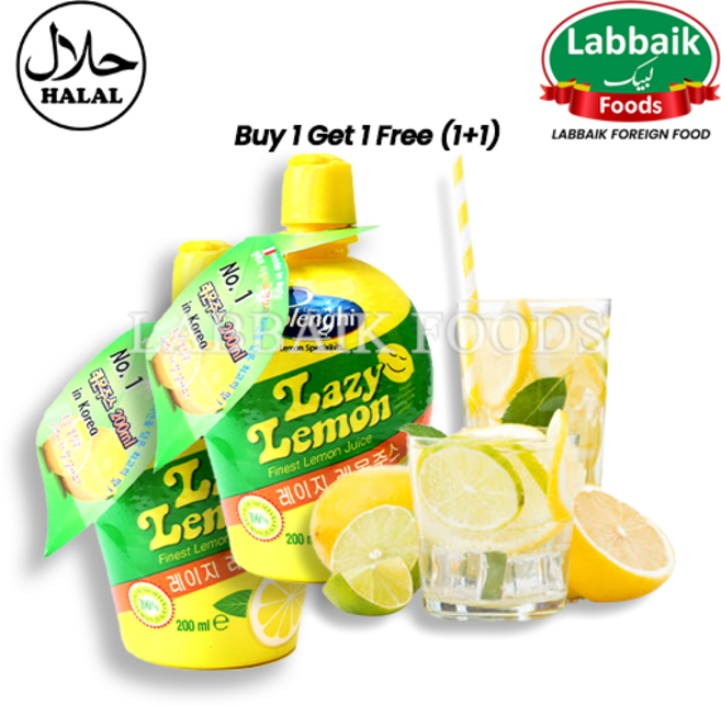 POLENGHI Lazy Lemon Juice 200ml (1 1) 400ml 레이지 레몬주스, 1개