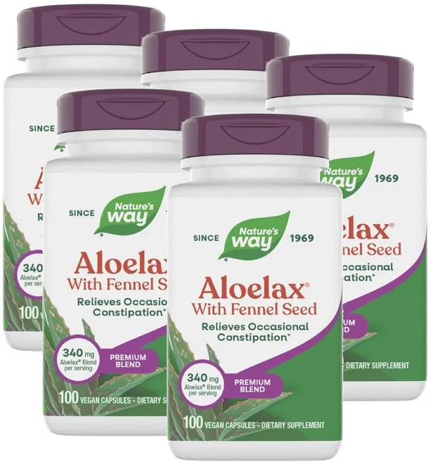 네이처스웨이 알로에락스 페넬 씨드 함유 캡슐 Nature's Way Aloelax, 5개, 100정 - 쿠팡