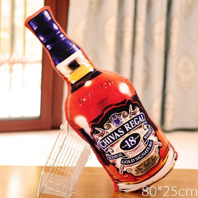 큰 빅 사이즈 대형 특대 시바스 리갈 잭 다니엘 맥주 양주 인형 쿠션 바디필로우 안고자는 베개 인테리어 잭 다니엘스 80cm