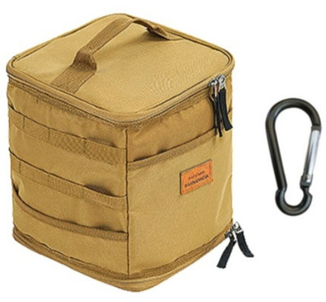 라온플렉스 캠핑 파우치 다용도 수납 가방 이소가스 칸막이 수납 케이스 밀리터리, 탄