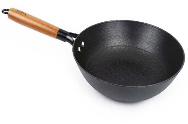 하라 무쇠 주물 궁중윅 24cm 무쇠팬 중화요리 무쇠궁중팬, 1세트