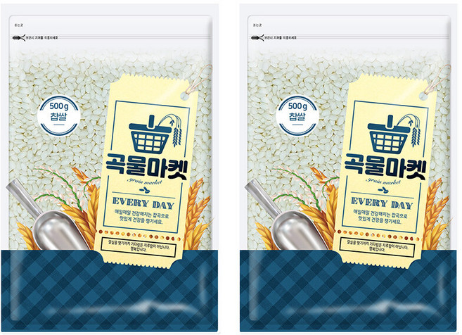 [더프레시] 곡물마켓 국내산 찹쌀 500g x 2, 2개
