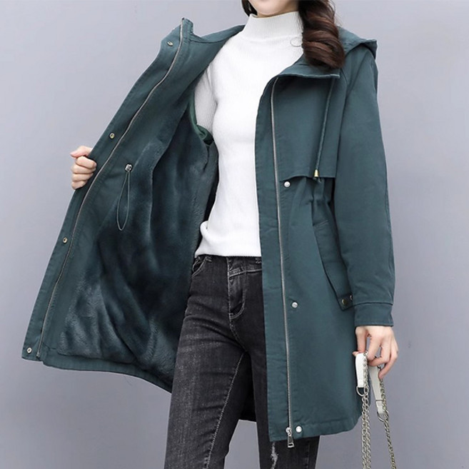 핑크엘리제 여성 야상 겨울아우터 페이덴후드점퍼