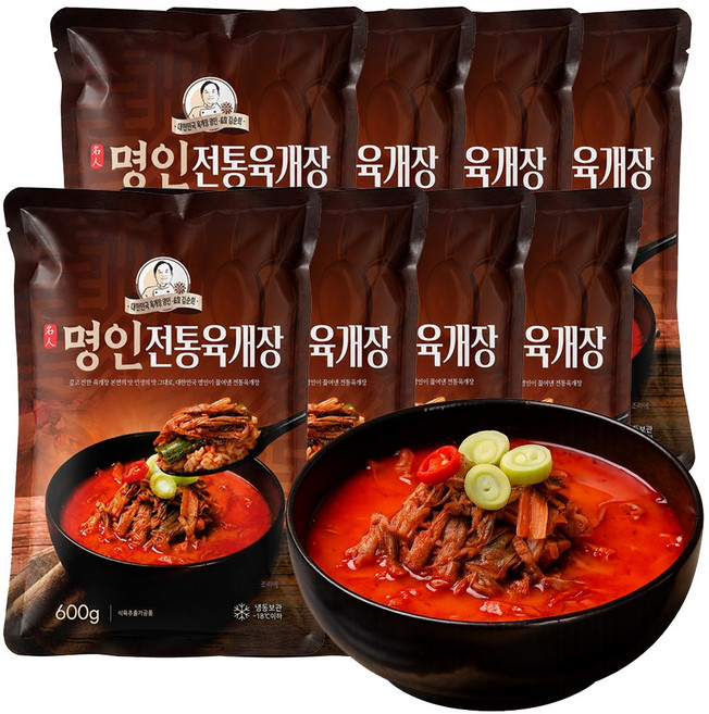 이가네식품 이재수명장 명인의 프리미엄 명인육개장 1-2인분, 8개, 600g