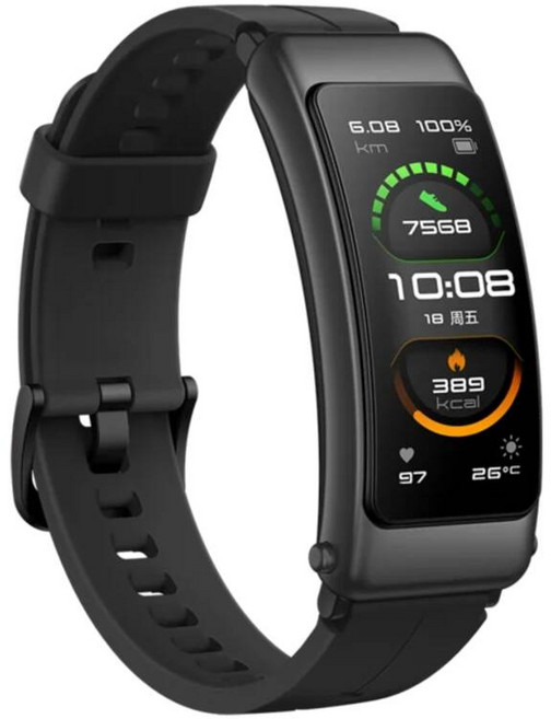 화웨이-토크밴드 B6 토크 밴드 너비 블루투스 스마트 팔찌 스포츠 손목 터치 AMOLED 스크린 통화 이어폰 90% 신제품, Black