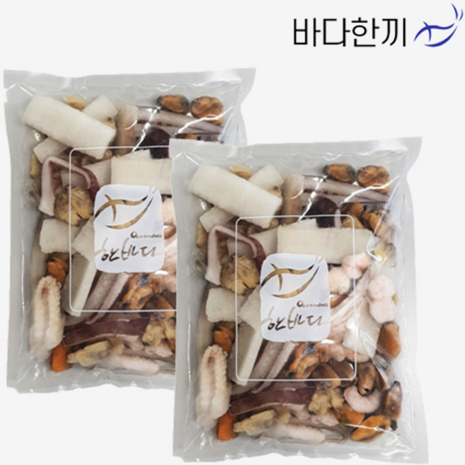 바다한끼 냉동 해물 5종 프리미엄 해물믹스 500g, 2개
