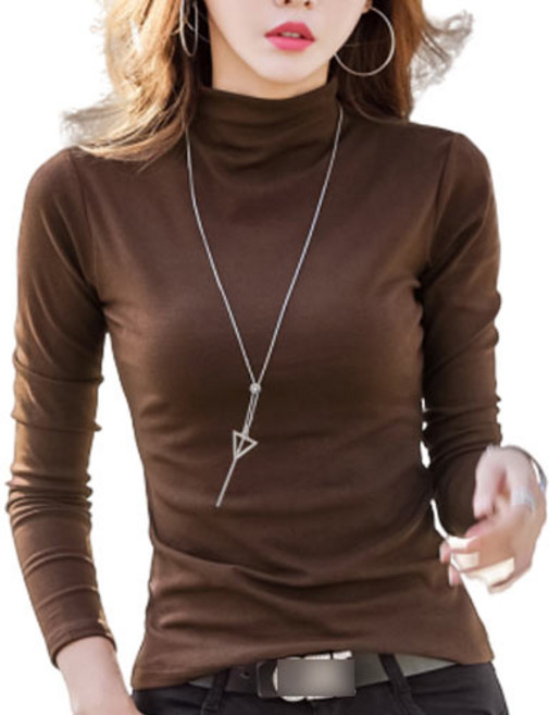 COOREENA NO-33 여성폴라티 여성티셔츠 여성 폴라티셔츠 여성폴라니트 여성폴라 목폴라티 폴라티셔츠여성목티 여성목폴라 반폴라티 여성스판티 슬림핏 면티 여성가을티 여성겨울티