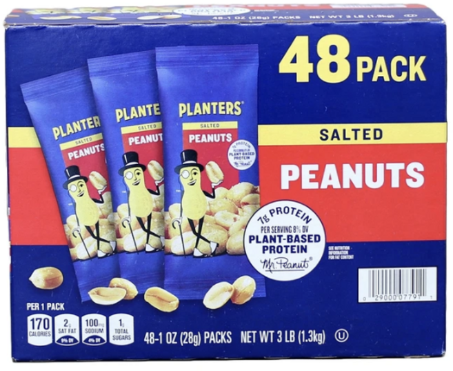 코스트코 플랜터스 솔티드 피넛 1344G 가염 땅콩 /개별포장, 1박스, 1.344kg