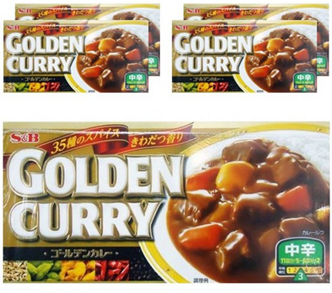 코스트코 에스앤비 고형 일본식 골든카레 고형 중간매운맛, 198g, 5개