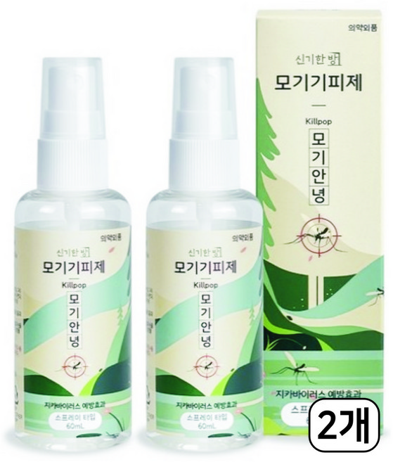 신기한방 모기안녕 모기기피제 스프레이, 60ml, 2개