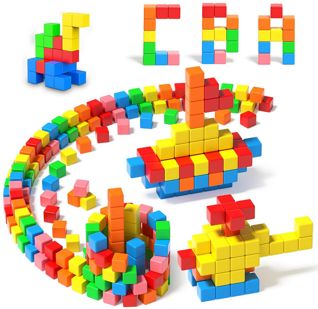 SUNNI 써니 어린이 3D 입체 자석 블록 사각 큐브 지능 개발 자석 교구, 42개, Colorful