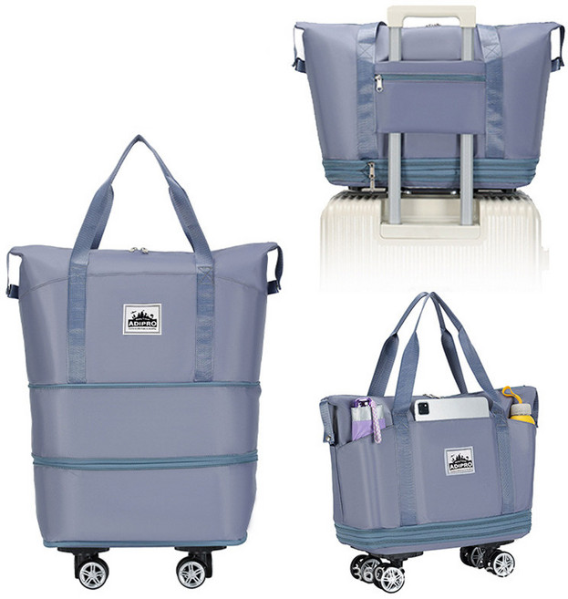 신형 아디프로 대용량 3단 확장 여행가방 바퀴 탈부착형 캐리어 결합 보스턴백 대형 이민가방